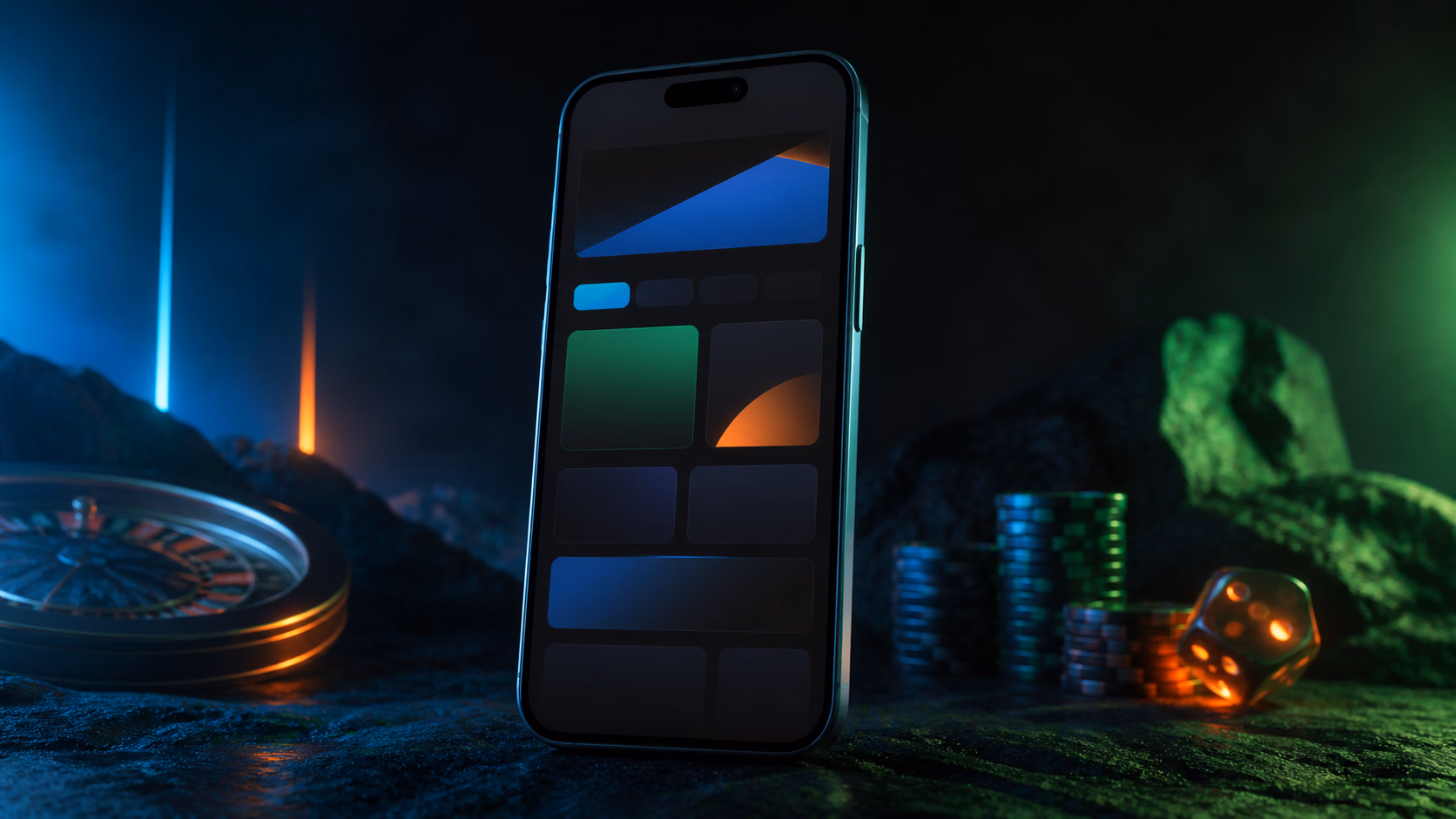 Coolbeti mobiilset kasiinovaadet kujutav telefon